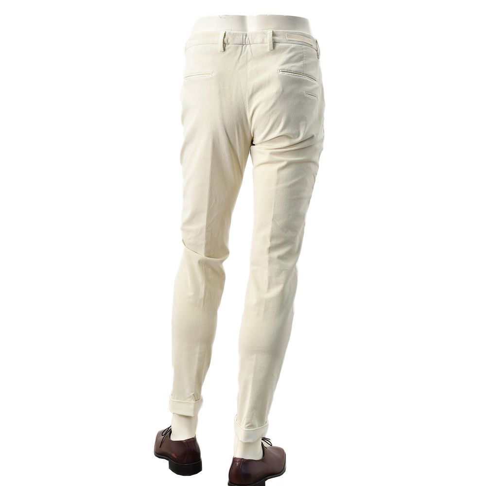 ブリリアBRIGLIA1949細畝コーデュロイパンツメンズコットンスラックスBG03モデルアイボリー白ノープリーツテーパードシルエット3点留めフロント国内正規品でらでら公式ブランド