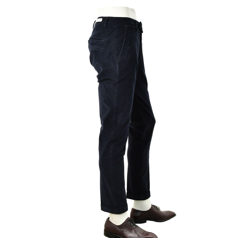 ブリリアBRIGLIA1949細畝コーデュロイパンツメンズコットンスラックスBG03モデルネイビー紺ノープリーツテーパードシルエット3点留めフロント国内正規品でらでら公式ブランド