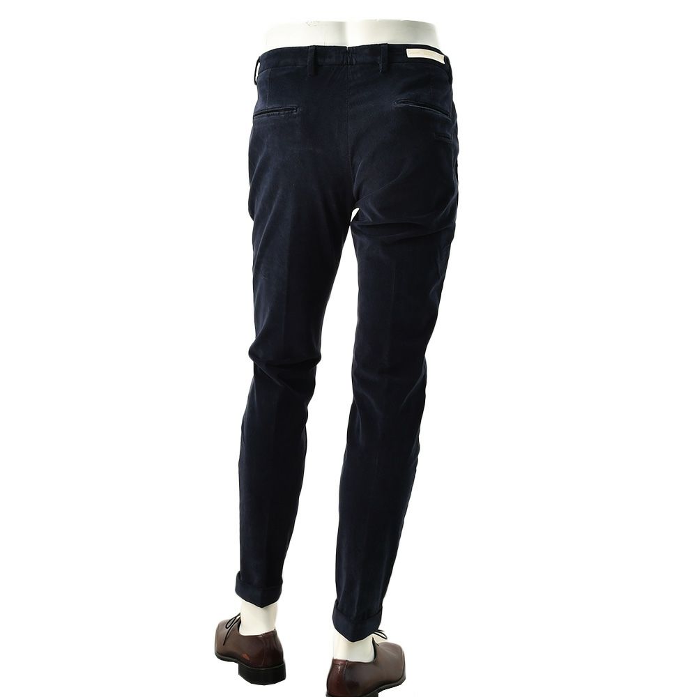 ブリリアBRIGLIA1949細畝コーデュロイパンツメンズコットンスラックスBG03モデルネイビー紺ノープリーツテーパードシルエット3点留めフロント国内正規品でらでら公式ブランド