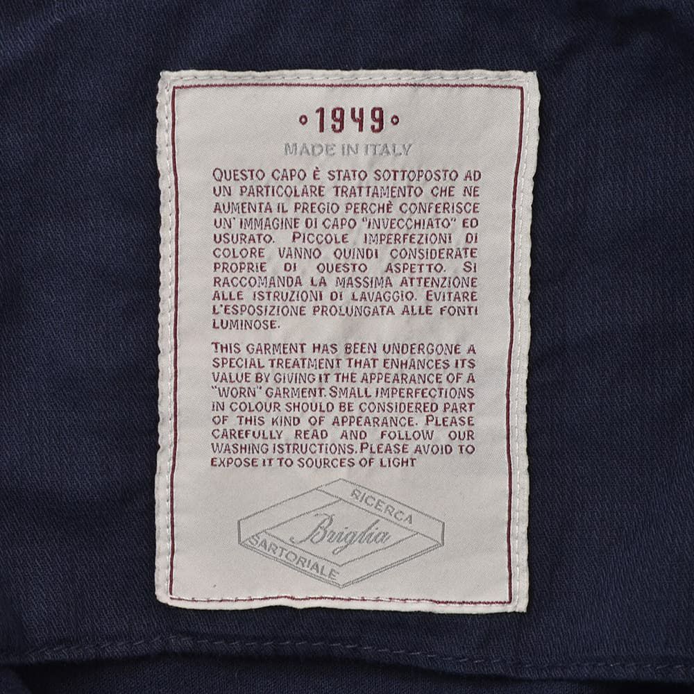 ブリリアBRIGLIA1949細畝コーデュロイパンツメンズコットンスラックスBG03モデルネイビー紺ノープリーツテーパードシルエット3点留めフロント国内正規品でらでら公式ブランド