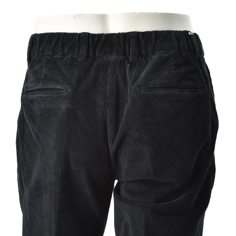 ビーエイブルBEABLEコーデュロイパンツメンズRICCARDOリッカルドストレッチコーデュロイブラック黒1プリーツジップフライ国内正規品でらでら公式ブランド