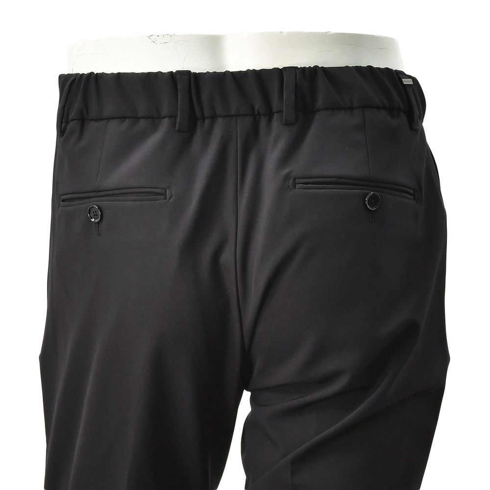 ビーエイブルBEABLEイージーパンツメンズRICCARDOリッカルドストレッチナイロンブラック黒1プリーツジップフライ国内正規品でらでら公式ブランド