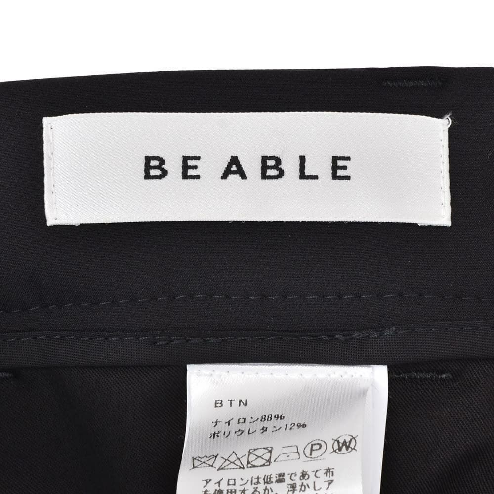 ビーエイブルBEABLEイージーパンツメンズRICCARDOリッカルドストレッチナイロンブラック黒1プリーツジップフライ国内正規品でらでら公式ブランド