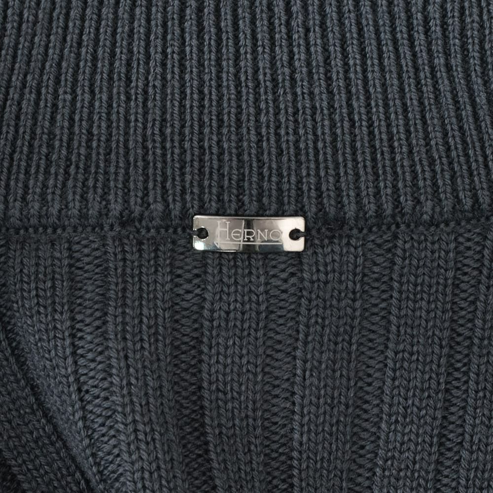 【ポイント8倍11/119:59まで】ヘルノHERNOハイブリッドダウンメンズダウンジャケットフィッシャーマンリブネイビー紺切り替えデザイン後身頃ニットスタンドネックシルバーパーツ国内正規品でらでら公式ブランド