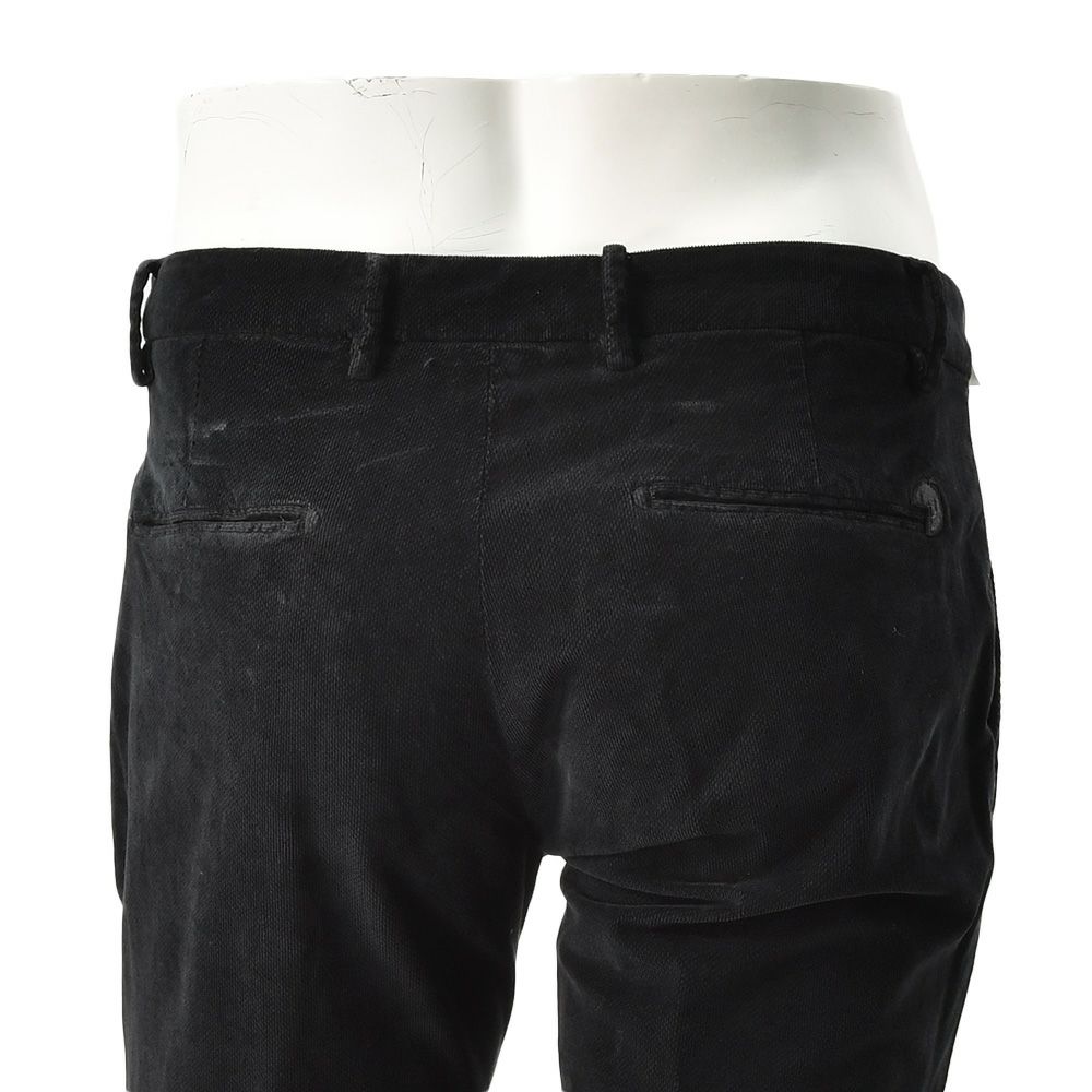 アントレアミENTREAMIS細畝コーデュロイパンツメンズコットンスラックス8188モデルブラック黒スリムテーパードガーメントダイアイコンパッチ国内正規品でらでら公式ブランド