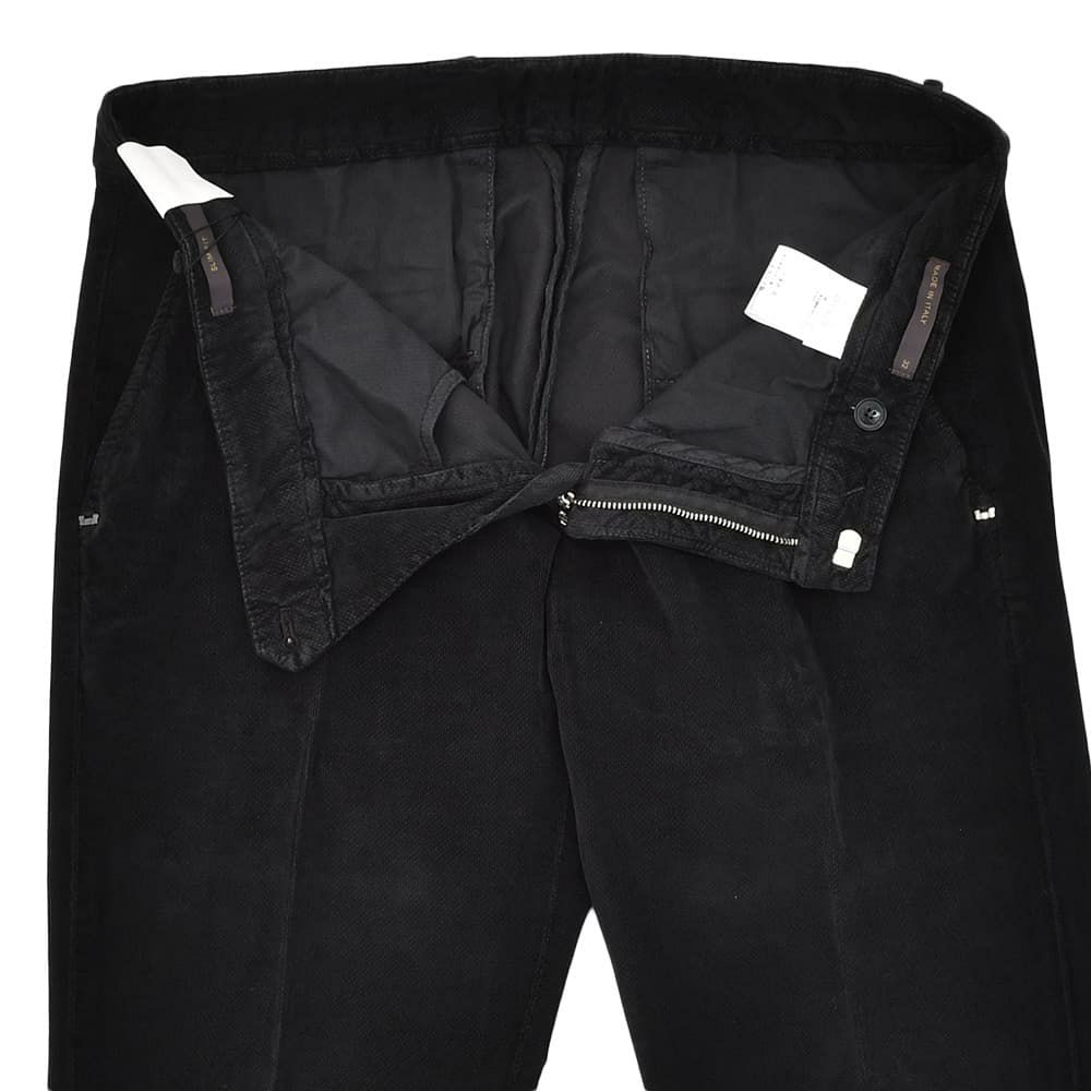 アントレアミENTREAMIS細畝コーデュロイパンツメンズコットンスラックス8188モデルブラック黒スリムテーパードガーメントダイアイコンパッチ国内正規品でらでら公式ブランド