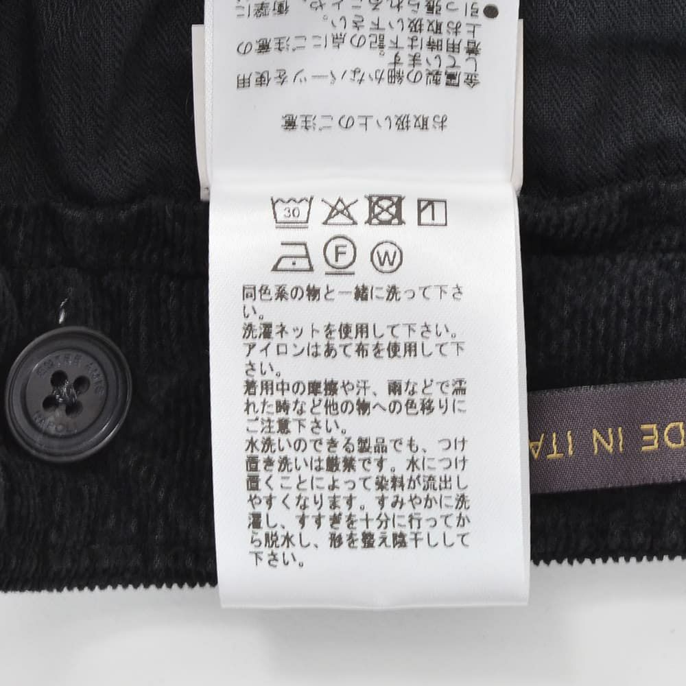 アントレアミENTREAMIS細畝コーデュロイパンツメンズコットンスラックス8188モデルブラック黒スリムテーパードガーメントダイアイコンパッチ国内正規品でらでら公式ブランド