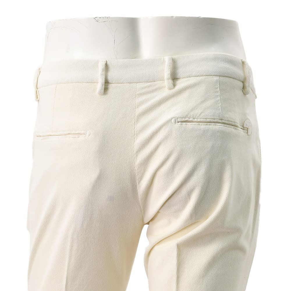 アントレアミENTREAMIS細畝コーデュロイパンツメンズコットンスラックス8188モデルオフホワイト白スリムテーパードガーメントダイアイコンパッチ国内正規品でらでら公式ブランド