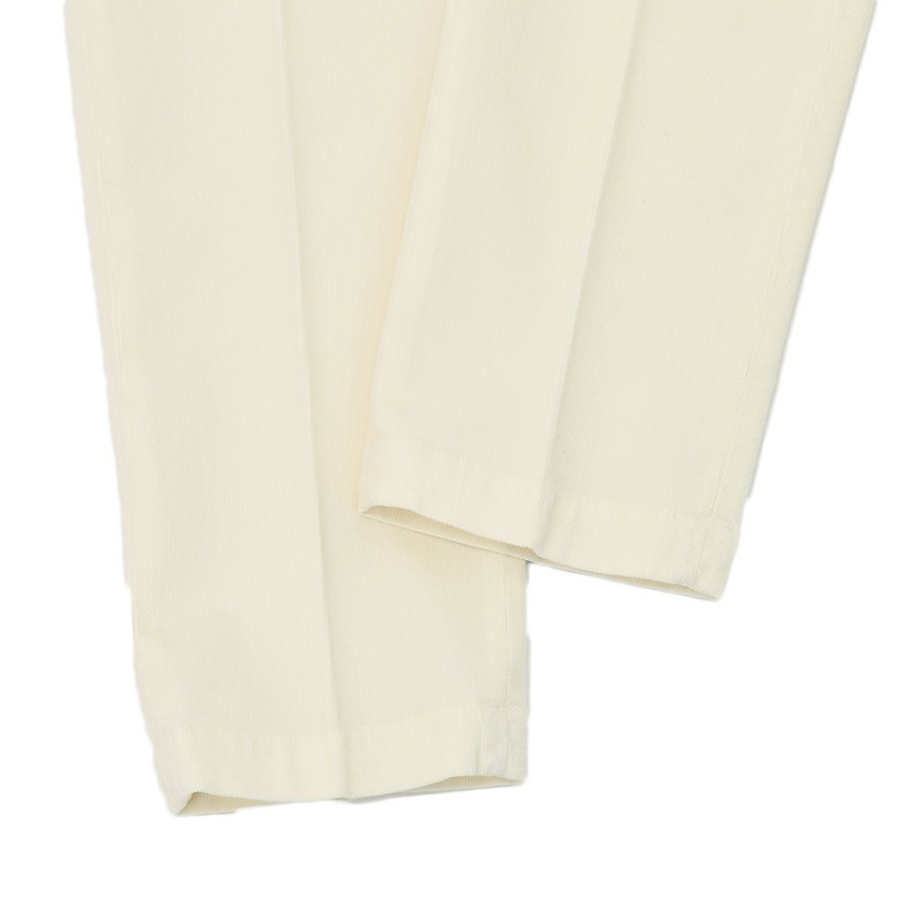 アントレアミENTREAMIS細畝コーデュロイパンツメンズコットンスラックス8188モデルオフホワイト白スリムテーパードガーメントダイアイコンパッチ国内正規品でらでら公式ブランド