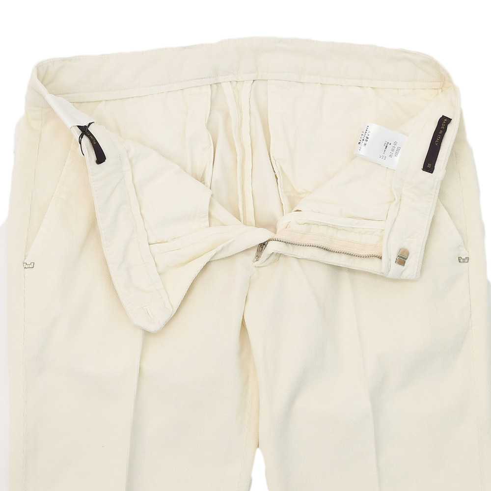 アントレアミENTREAMIS細畝コーデュロイパンツメンズコットンスラックス8188モデルオフホワイト白スリムテーパードガーメントダイアイコンパッチ国内正規品でらでら公式ブランド