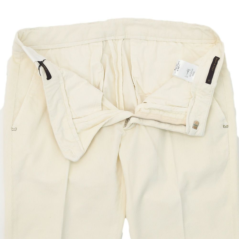 アントレアミENTREAMIS細畝コーデュロイパンツメンズコットンスラックス8188モデルオフホワイト白スリムテーパードガーメントダイアイコンパッチ国内正規品でらでら公式ブランド