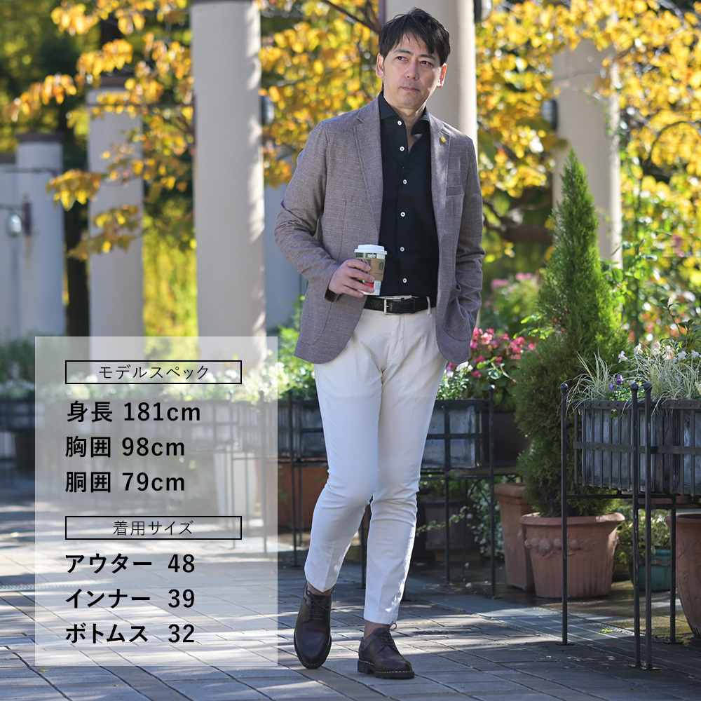 アントレアミENTREAMIS細畝コーデュロイパンツメンズコットンスラックス8188モデルオフホワイト白スリムテーパードガーメントダイアイコンパッチ国内正規品でらでら公式ブランド