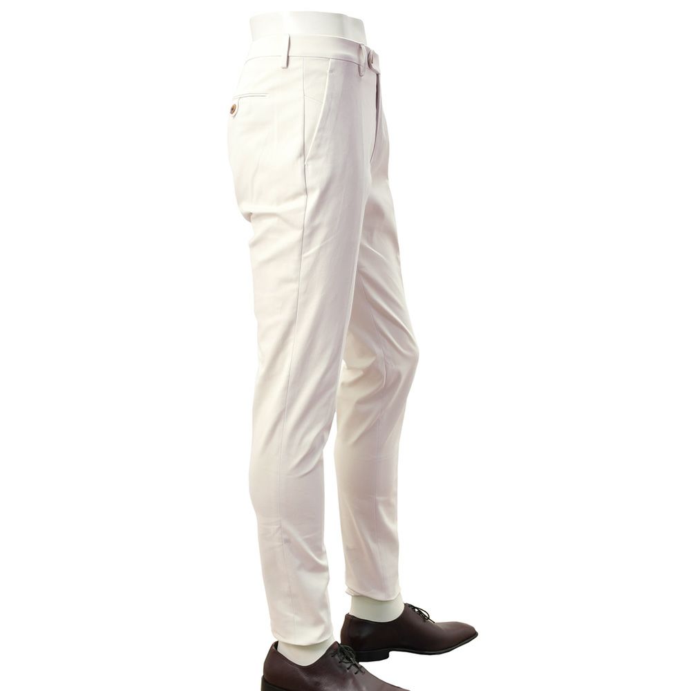 ベルウィッチBERWICHチノスラックスメンズコットンパンツMORELLOモレッロ当店別注オフホワイト白ノープリーツ先染めツイル生地スリムテーパード3点留めフロント国内正規品でらでら公式ブランド