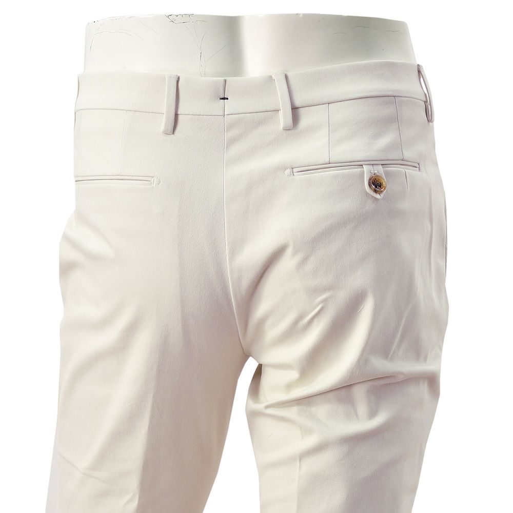 ベルウィッチBERWICHチノスラックスメンズコットンパンツMORELLOモレッロ当店別注オフホワイト白ノープリーツ先染めツイル生地スリムテーパード3点留めフロント国内正規品でらでら公式ブランド