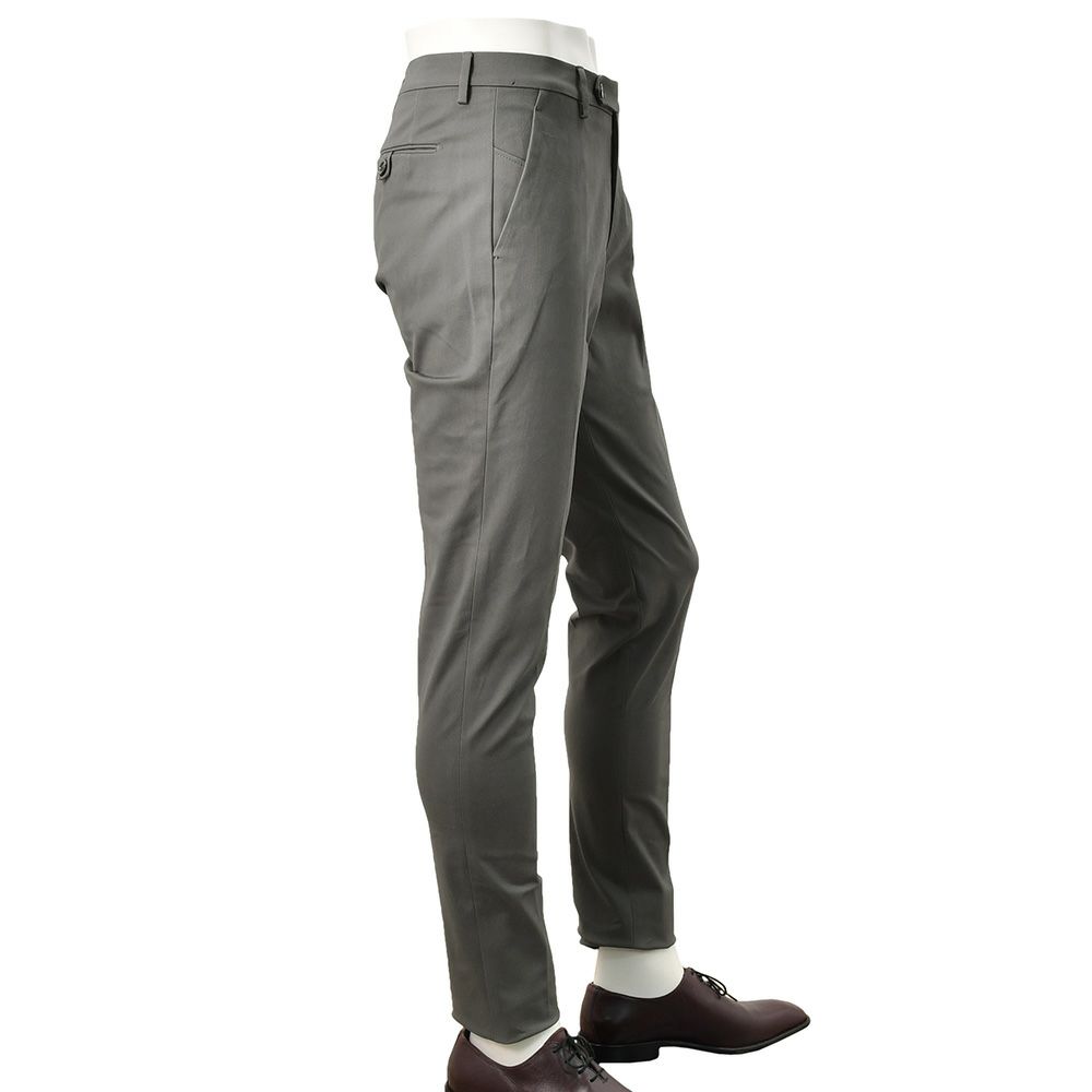 ベルウィッチBERWICHチノスラックスメンズコットンパンツMORELLOモレッロ当店別注グレーノープリーツ先染めツイル生地スリムテーパード3点留めフロント国内正規品でらでら公式ブランド