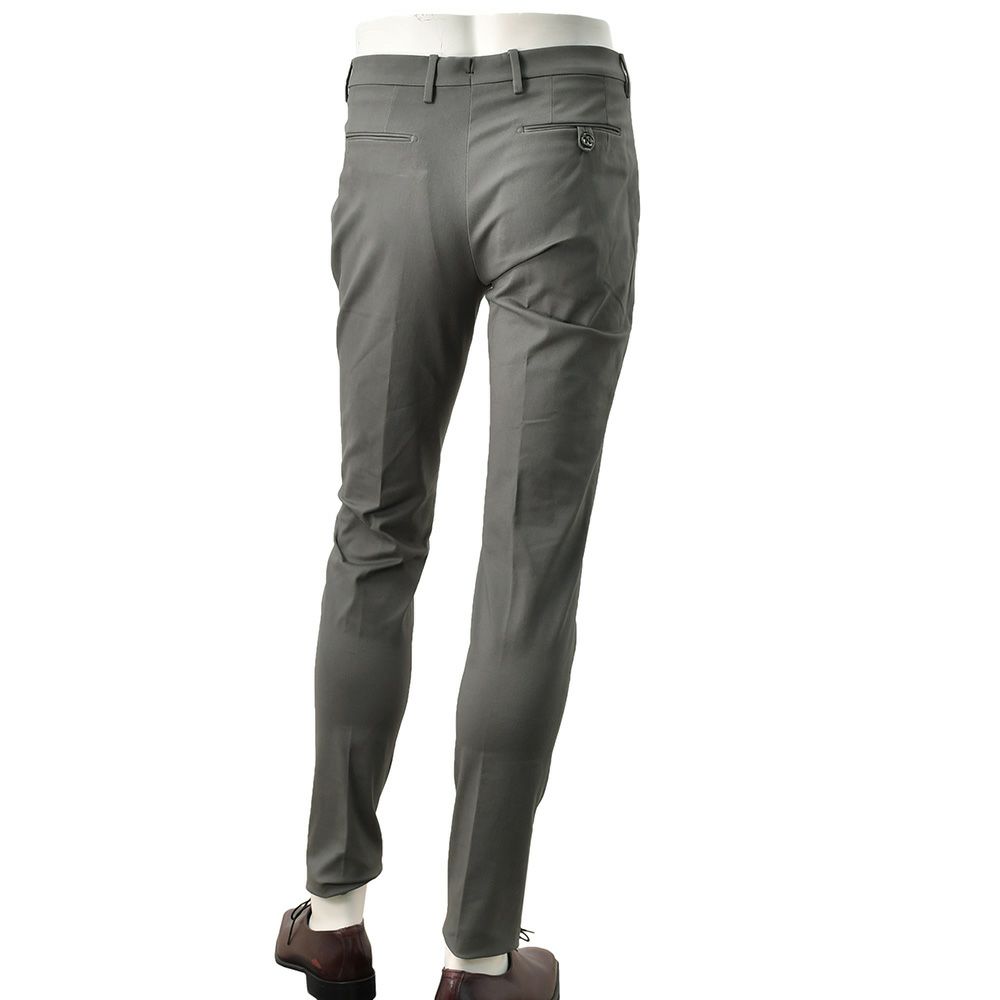 ベルウィッチBERWICHチノスラックスメンズコットンパンツMORELLOモレッロ当店別注グレーノープリーツ先染めツイル生地スリムテーパード3点留めフロント国内正規品でらでら公式ブランド