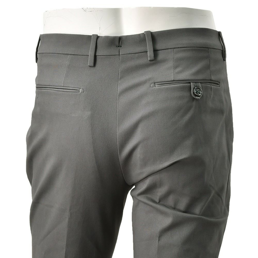 ベルウィッチBERWICHチノスラックスメンズコットンパンツMORELLOモレッロ当店別注グレーノープリーツ先染めツイル生地スリムテーパード3点留めフロント国内正規品でらでら公式ブランド