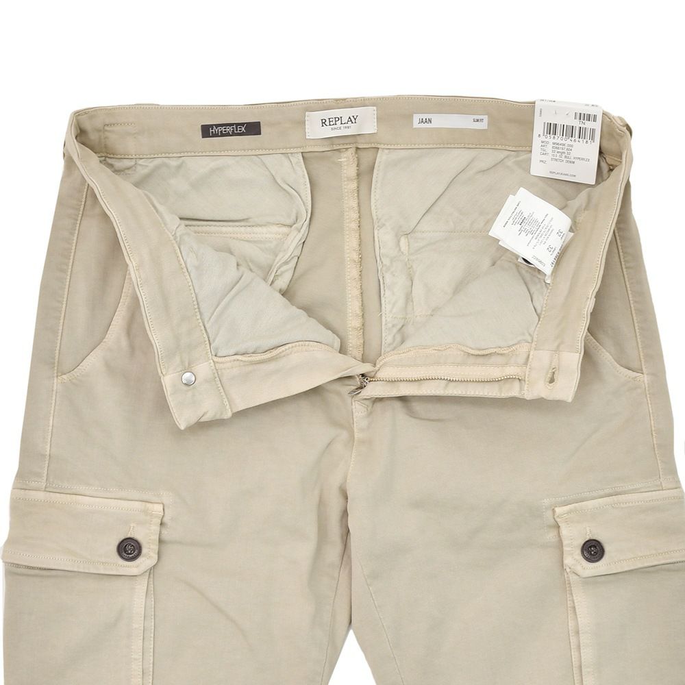 リプレイREPLAYカーゴパンツメンズストレッチパンツJAANモデルHyperflexハイパーフレックスシリーズグレージュ10.5オンススリムフィット国内正規品でらでら公式ブランド