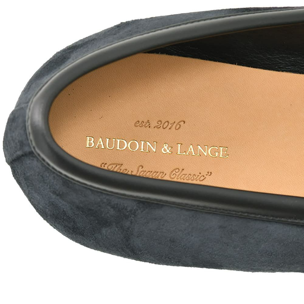 ボードインアンドランジBAUDOIN&LANGEタッセルローファーメンズベルジャンシューズSaganモデルClassicTasselsミッドナイトネイビー紺スエードレザーラバーソール国内正規品でらでら公式ブランド