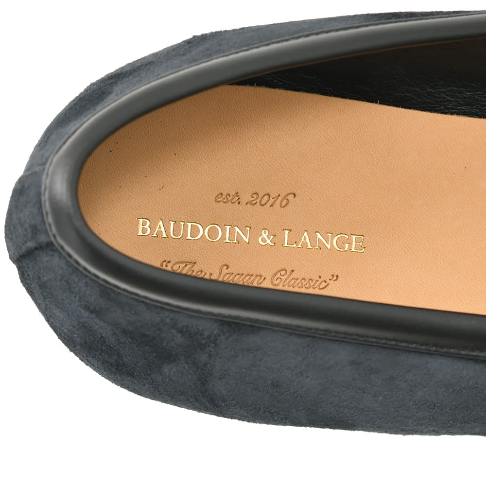 ボードインアンドランジBAUDOIN&LANGEタッセルローファーメンズベルジャンシューズSaganモデルClassicTasselsミッドナイトネイビー紺スエードレザーラバーソール国内正規品でらでら公式ブランド