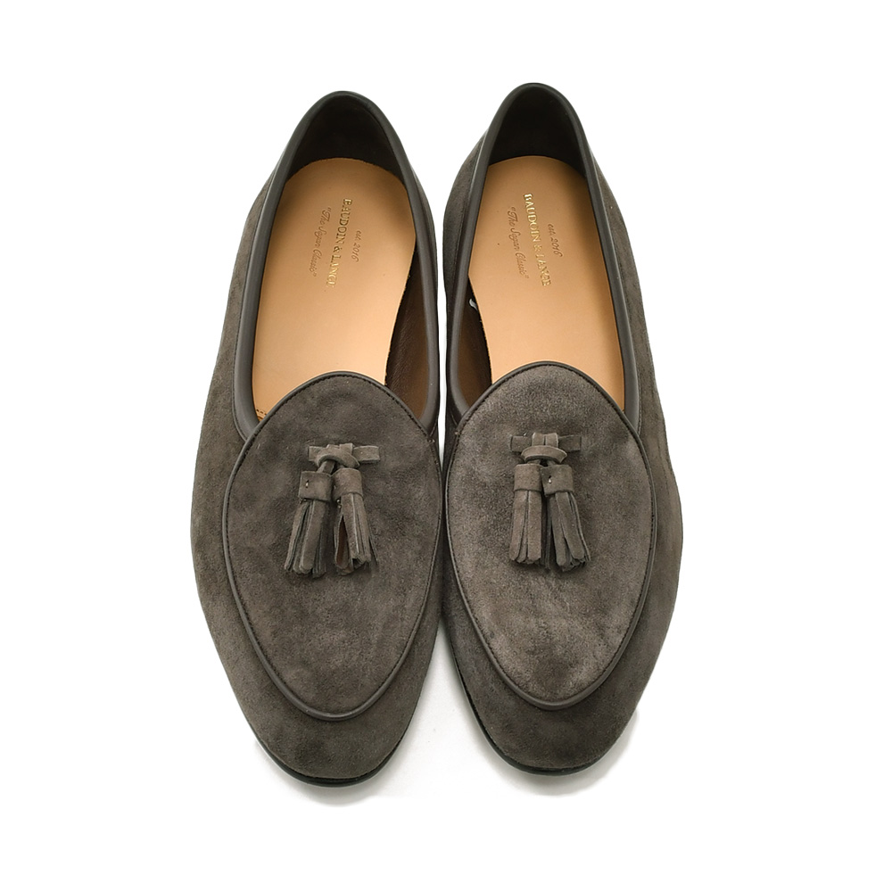 ボードインアンドランジBAUDOIN&LANGEタッセルローファーメンズベルジャンシューズSaganモデルClassicTasselsグレースエードレザーラバーソール国内正規品でらでら公式ブランド