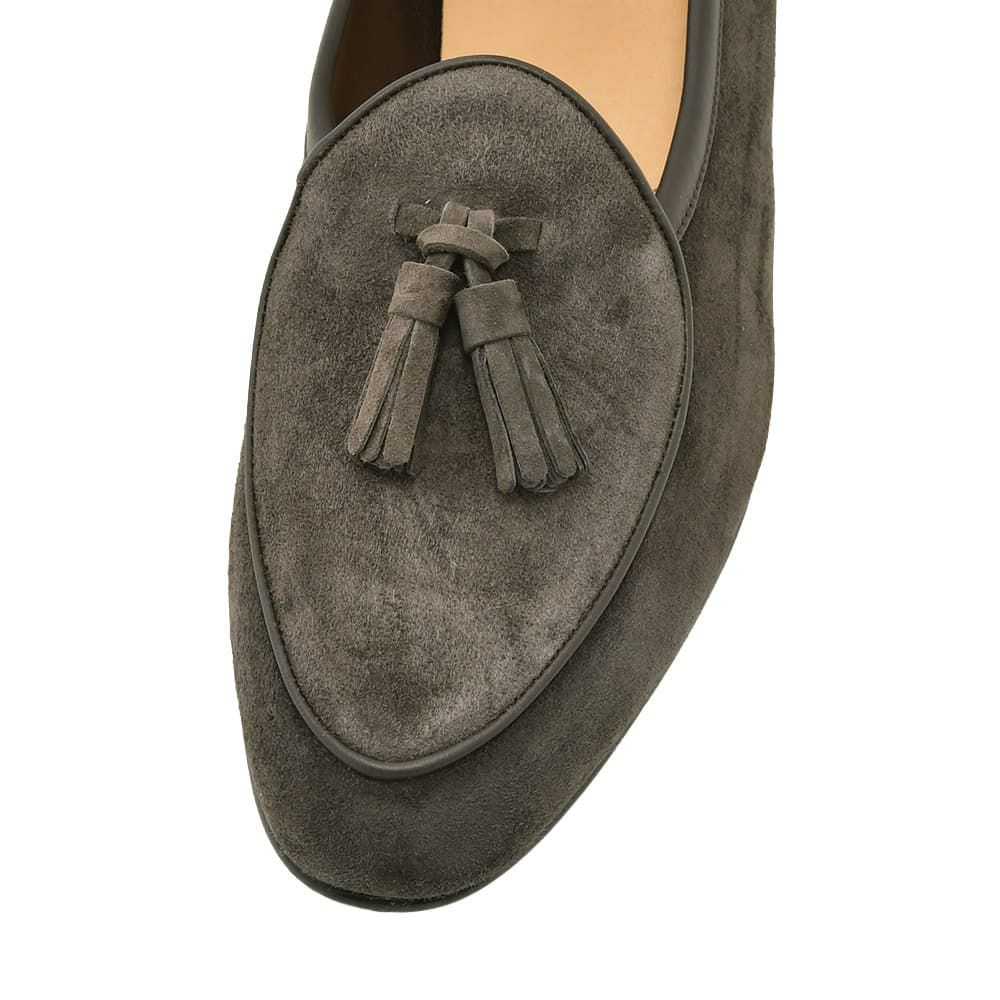 ボードインアンドランジBAUDOIN&LANGEタッセルローファーメンズベルジャンシューズSaganモデルClassicTasselsグレースエードレザーラバーソール国内正規品でらでら公式ブランド