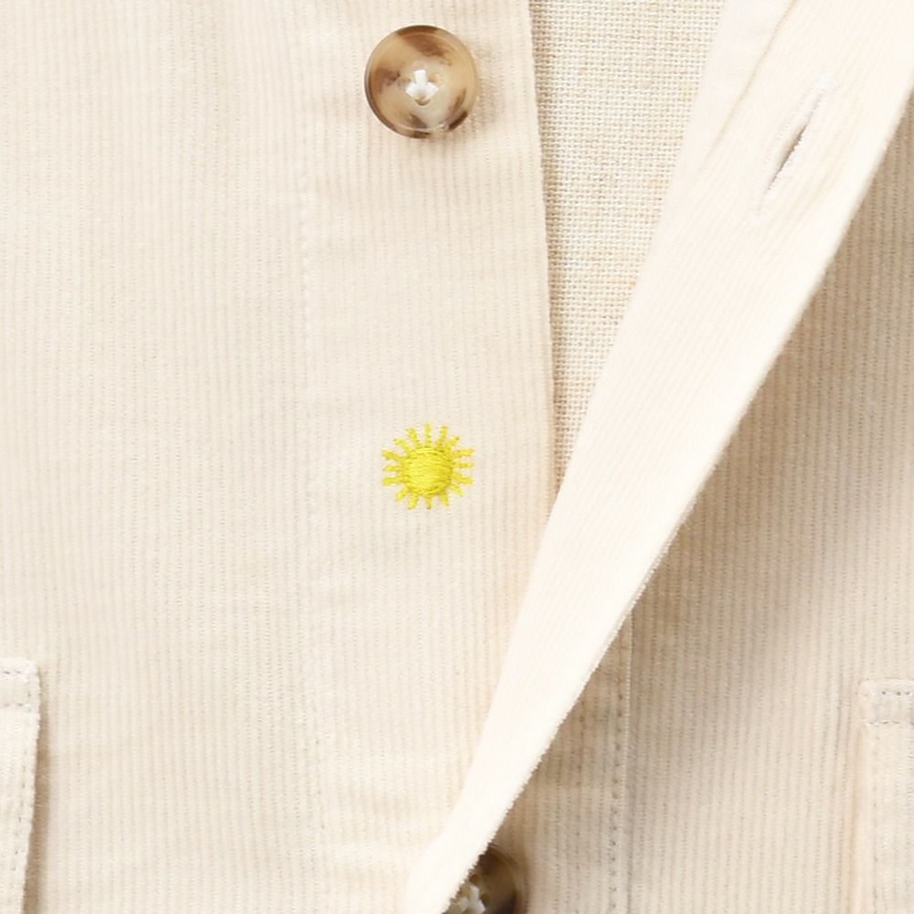 ジャンネットGIANNETTOサファリシャツメンズ長袖シャツALPHAアルファモデル細畝コーデュロイ生地アイボリー白リラックスシルエットセミワイドカラーイタリア製国内正規品でらでら公式ブランド