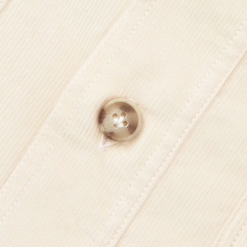 ジャンネットGIANNETTOサファリシャツメンズ長袖シャツALPHAアルファモデル細畝コーデュロイ生地アイボリー白リラックスシルエットセミワイドカラーイタリア製国内正規品でらでら公式ブランド