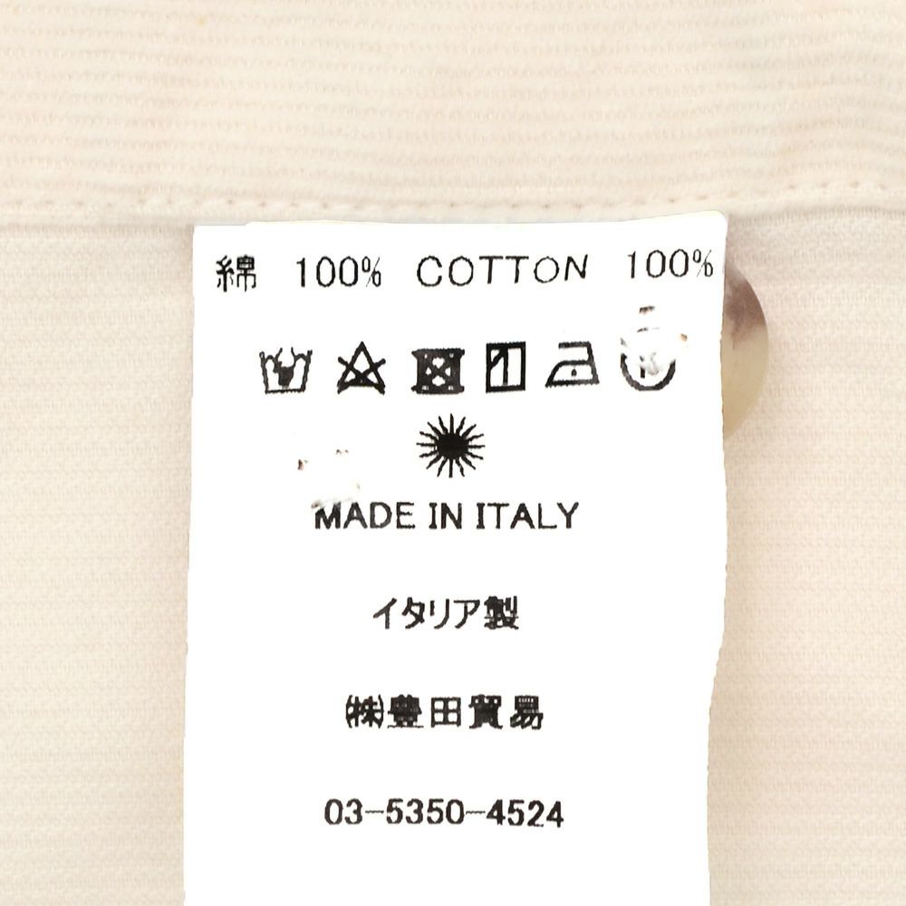 ジャンネットGIANNETTOサファリシャツメンズ長袖シャツALPHAアルファモデル細畝コーデュロイ生地アイボリー白リラックスシルエットセミワイドカラーイタリア製国内正規品でらでら公式ブランド