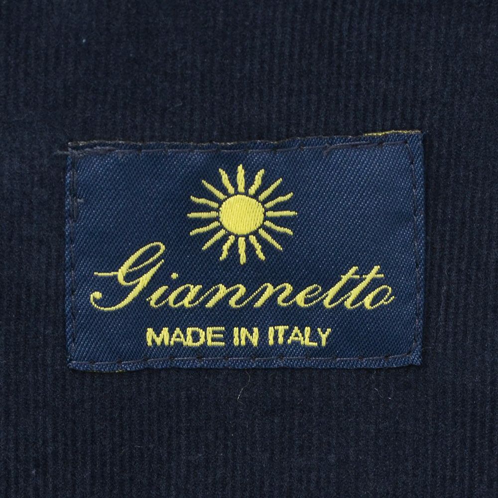 ジャンネットGIANNETTOシャツジャケットメンズCORALLOコラッロシリーズ細畝コーデュロイ生地ネイビー紺シングル2つ釦背抜き仕様イタリア製国内正規品でらでら公式ブランド