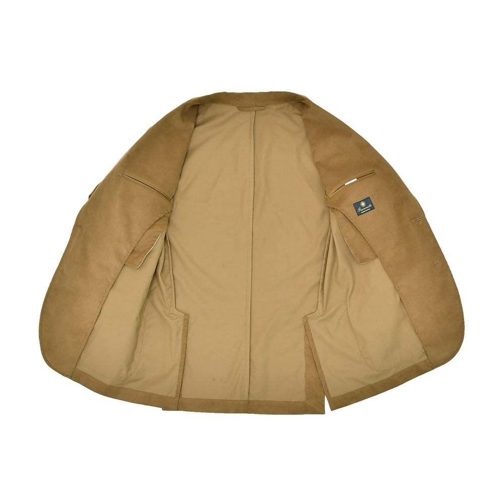 ジャンネットGIANNETTOシャツジャケットメンズCORALLOコラッロシリーズ細畝コーデュロイ生地ブラウン茶シングル2つ釦背抜き仕様イタリア製国内正規品でらでら公式ブランド