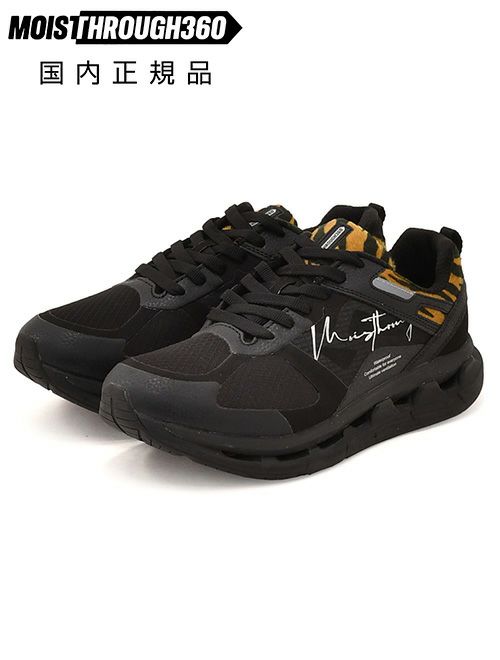 モイスルー360MOISTHROUGH360防水スニーカーメンズVENTIRISZBヴェンティリスリサイクルメッシュ素材ゼブラ柄ブラック×ゴールド通気防水機能搭載レースアップシューズでらでら公式ブランド