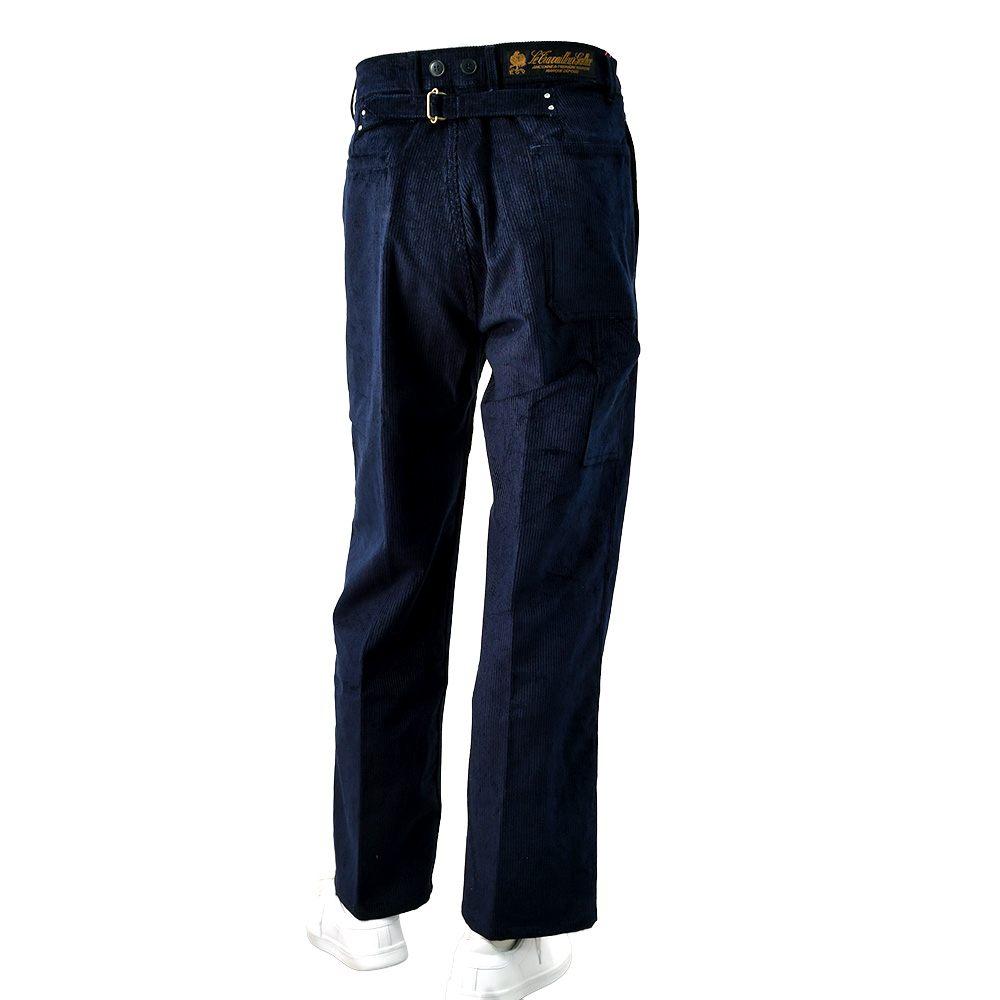 ルトラヴァイユールガリスLETRAVAILLEURGALLICEワークパンツメンズコーデュロイパンツLEPANTALONコットンリネンネイビー紺バックアジャスタールーズシルエット国内正規品でらでら公式ブランド