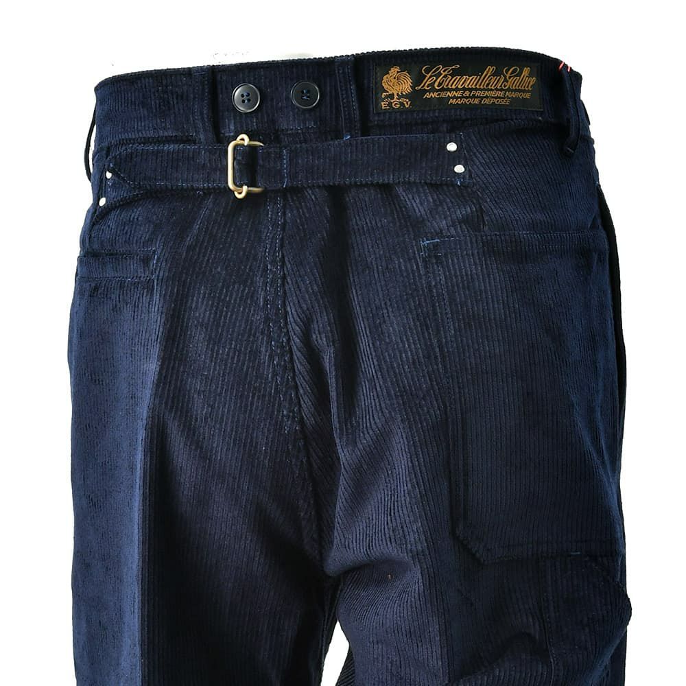 ルトラヴァイユールガリスLETRAVAILLEURGALLICEワークパンツメンズコーデュロイパンツLEPANTALONコットンリネンネイビー紺バックアジャスタールーズシルエット国内正規品でらでら公式ブランド