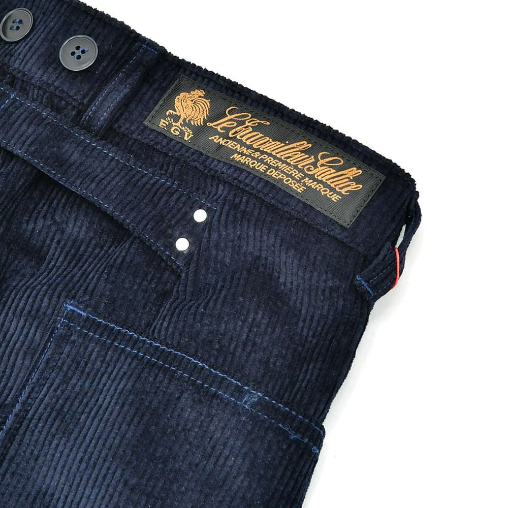 ルトラヴァイユールガリスLETRAVAILLEURGALLICEワークパンツメンズコーデュロイパンツLEPANTALONコットンリネンネイビー紺バックアジャスタールーズシルエット国内正規品でらでら公式ブランド