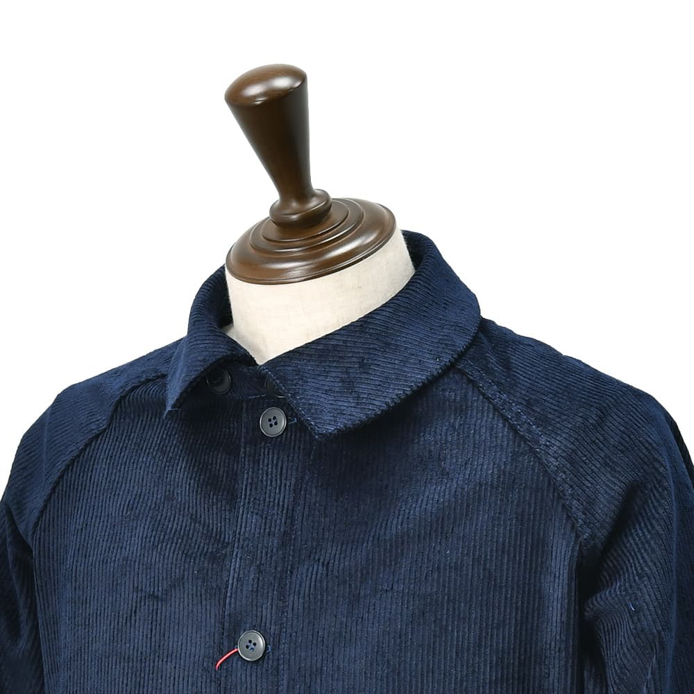 ルトラヴァイユールガリスLETRAVAILLEURGALLICEワークジャケットメンズコーデュロイブルゾンLEBLOUSONRAIEコットンリネンネイビー紺ラグランスリーブ裾アジャスター国内正規品でらでら公式ブランド