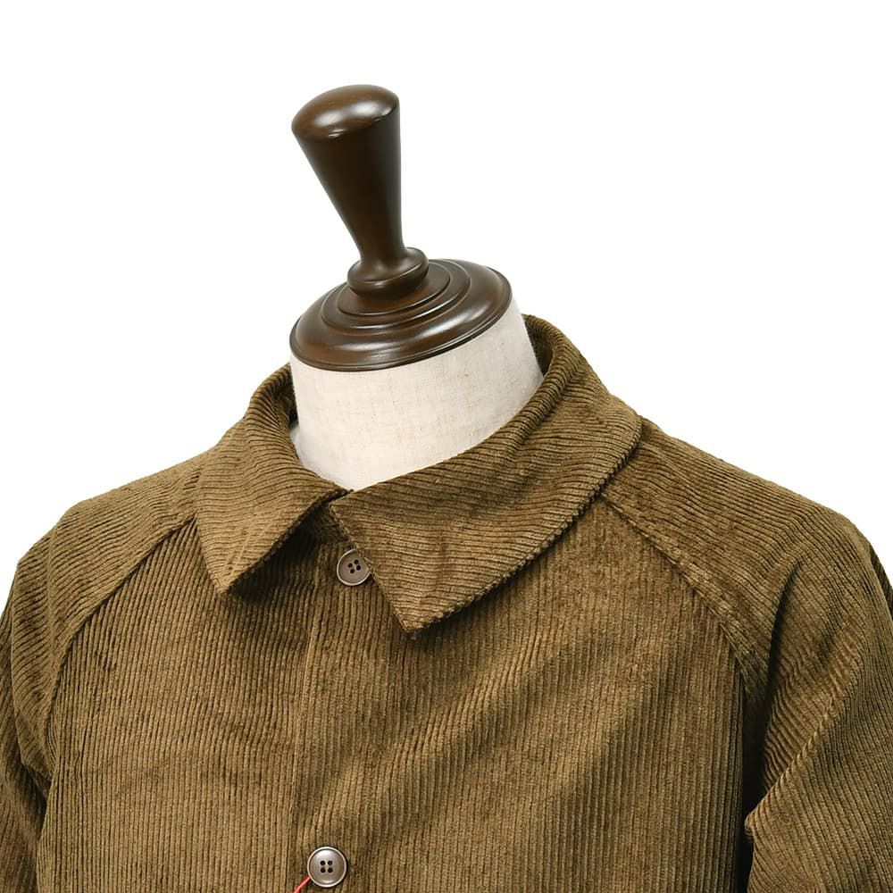 ルトラヴァイユールガリスLETRAVAILLEURGALLICEワークジャケットメンズコーデュロイブルゾンLEBLOUSONRAIEコットンリネンブラウン茶ラグランスリーブ裾アジャスター国内正規品でらでら公式ブランド