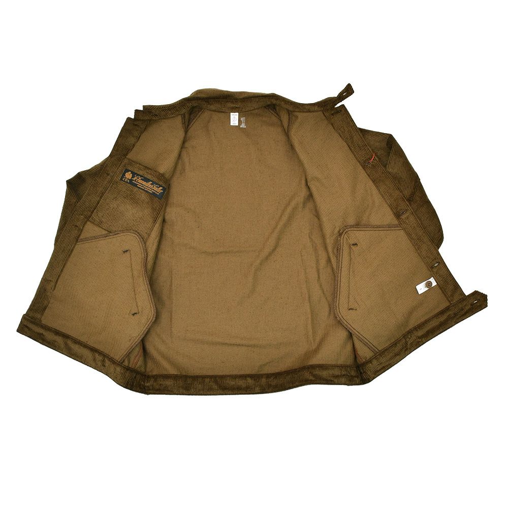 ルトラヴァイユールガリスLETRAVAILLEURGALLICEワークジャケットメンズコーデュロイブルゾンLEBLOUSONRAIEコットンリネンブラウン茶ラグランスリーブ裾アジャスター国内正規品でらでら公式ブランド