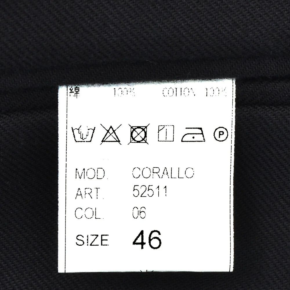 ジャンネットGIANNETTOシャツジャケットメンズCORALLOコラッロシリーズコットンツイル生地ブラック黒シングル2つ釦背抜き仕様イタリア製国内正規品でらでら公式ブランド