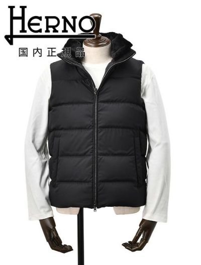 ★Herno ブラック ダウンベスト 美品 HERNO(ヘルノ)PI001908D POLAR-TECH ロングダウンベスト 24046008132